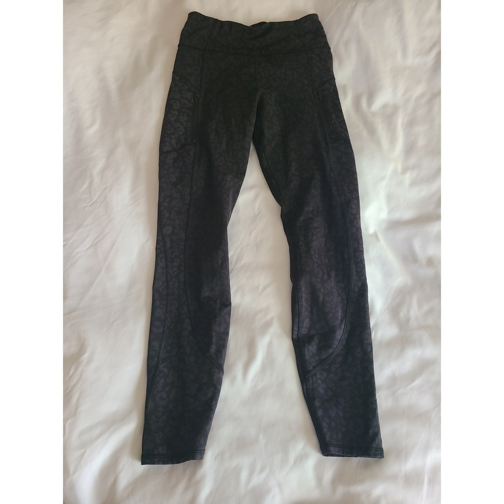 Athleta Rainier Reflective Tight Leopard Print Activewear Leggings Women's XS